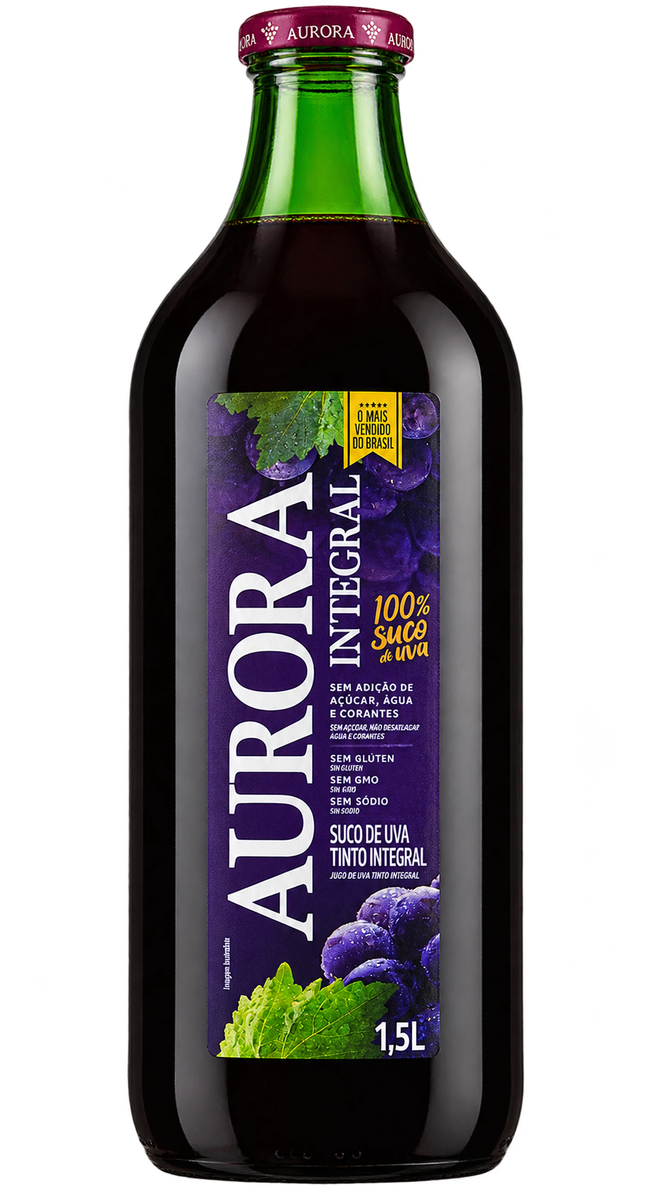 Suco de Uva Tinto Integral Aurora 1,5L